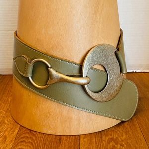 Benard Gotz, Germany, Green Leather Wide 39” Belt.